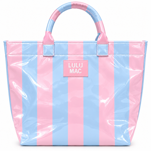LM-BG-1003 TOTE BAG LT PINK/LT BLUE STRIPE