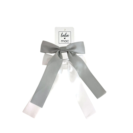 DDS-5195 Satin Double Bow Grey/White
