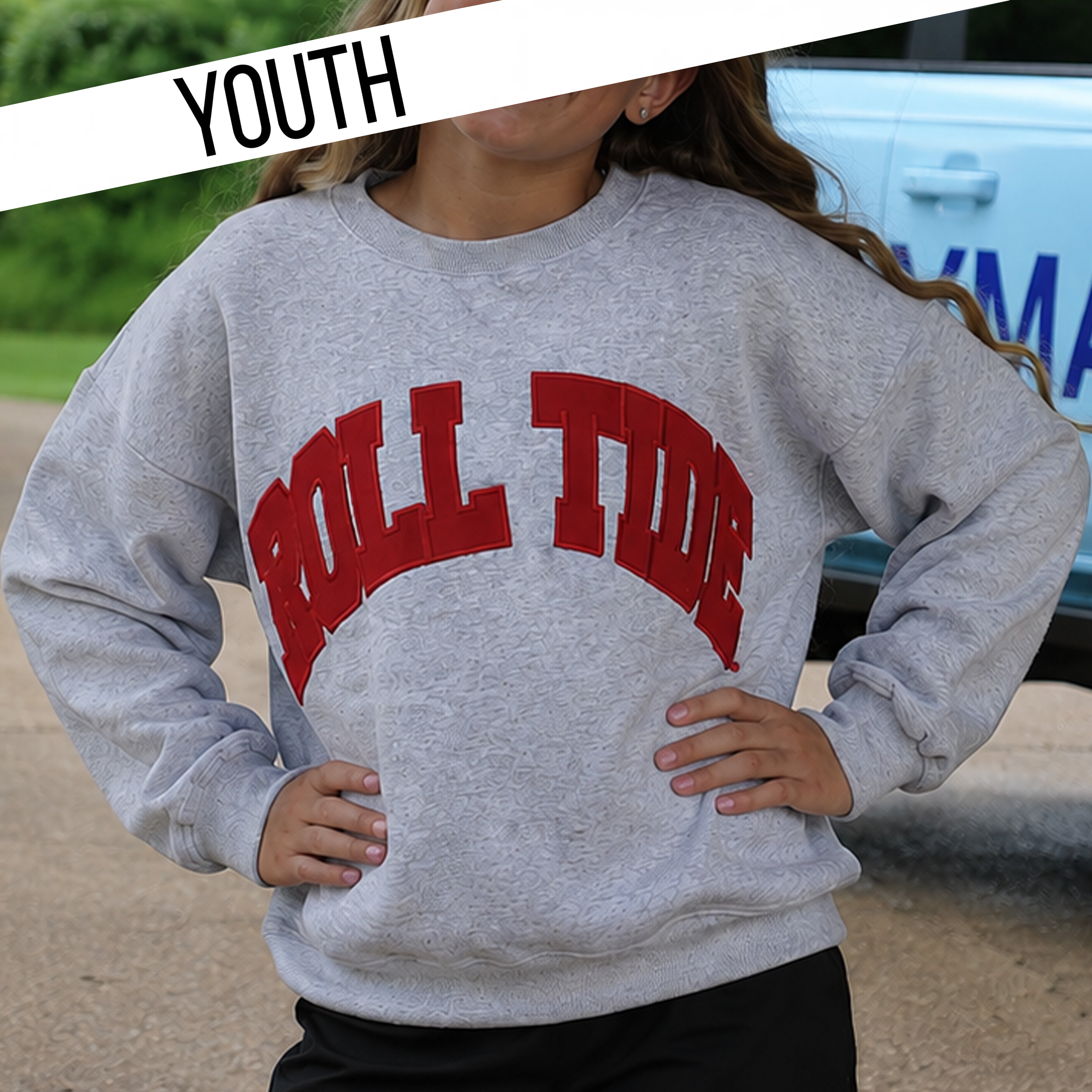 KD-AL-SW-2002 YOUTH ROLL TIDE LULU MAC SWEATSHIRT- GREY