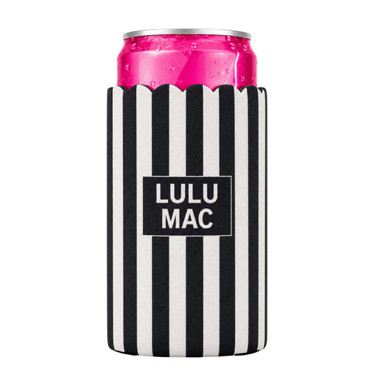 LM-SKZ-1005 Slim Can Koozie Black/White Stripe