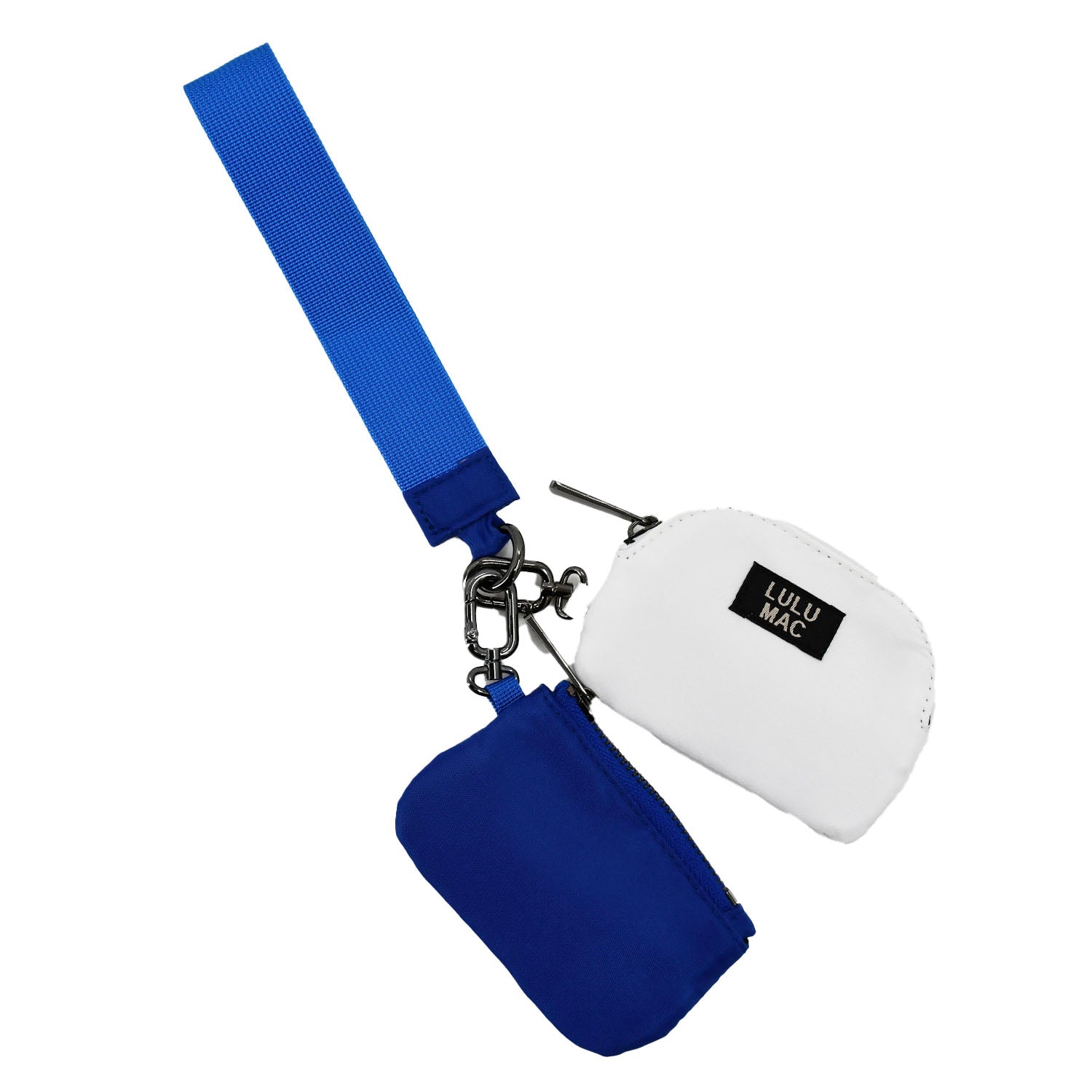DP-8162 Royal/White Lulu Mac Double Pouch Wristlets