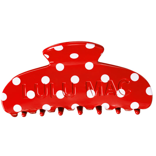 LULU MAC HAIR CLIPS LM-HR-1001-Red/White Dot