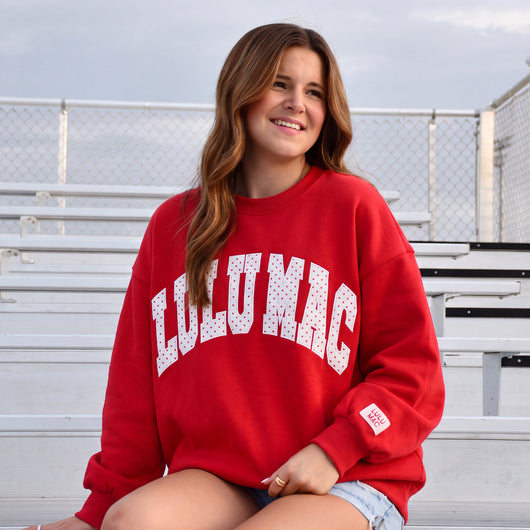LM-SW-1008-PD Red/White Polka Dot Sweatshirt