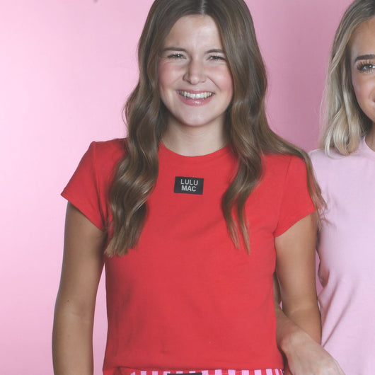 LM-TP1000- BABY DOLL TOP SS-Red