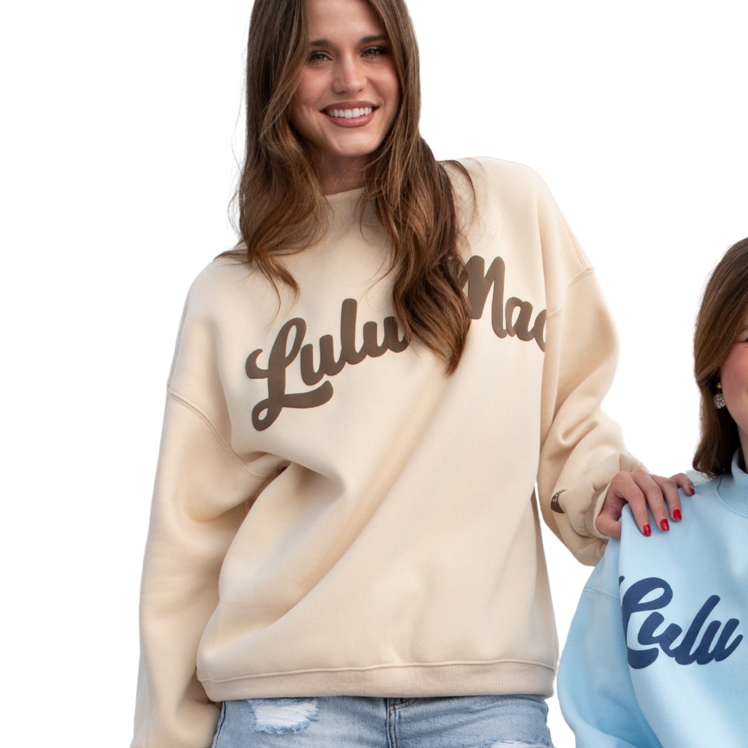 LM-SW-1020 Script Sweatshirt Cream/Brown