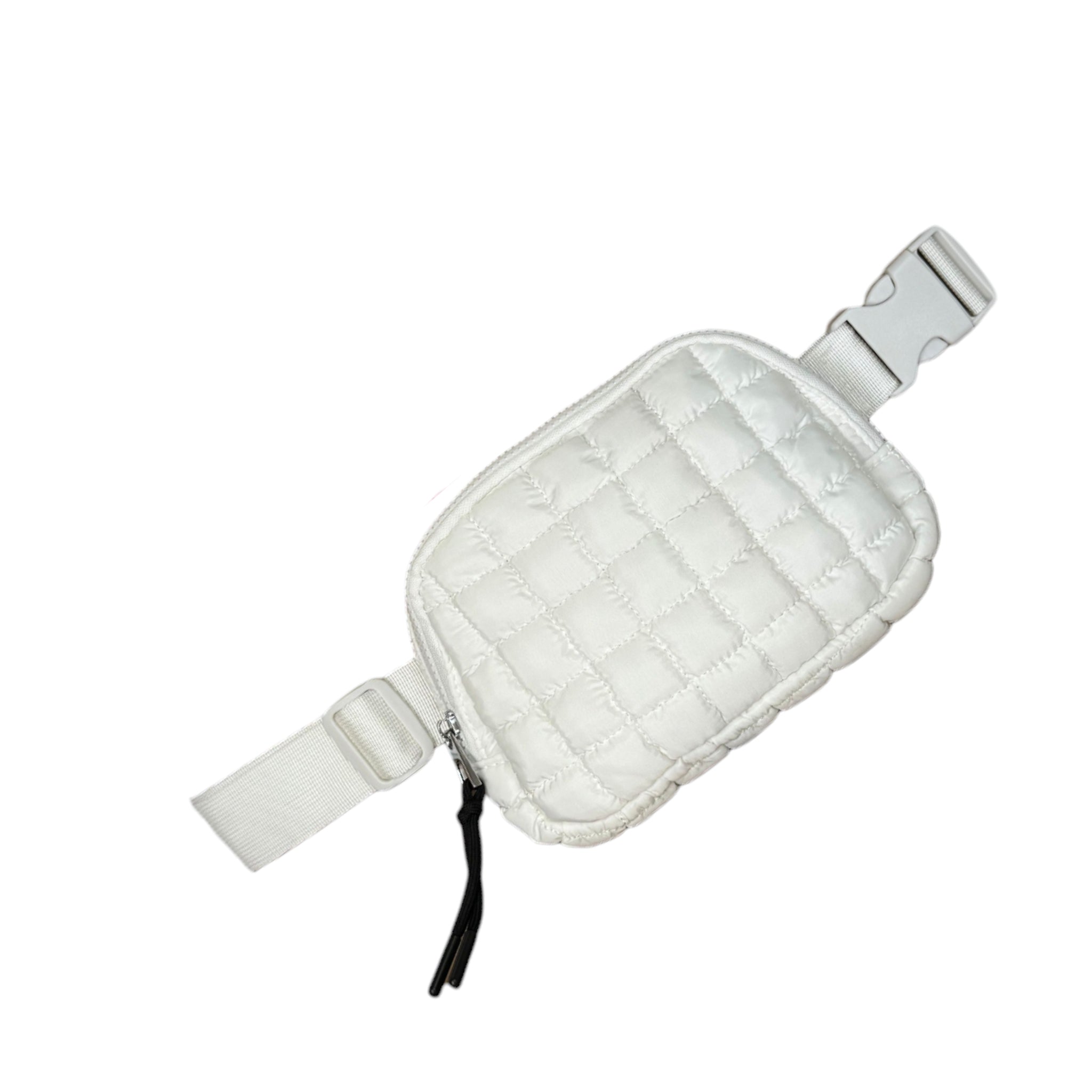 GZ-1511 Puffer Quilted Belt Bag White