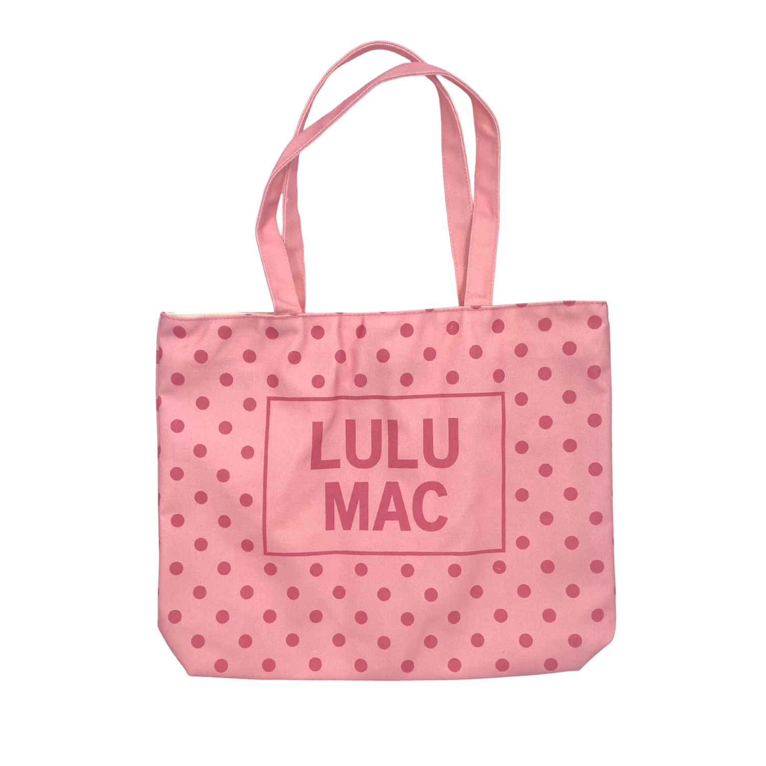 Lulu Mac Canvas Tote PD-BG-1002-Hot Pink Dot on Light Pink