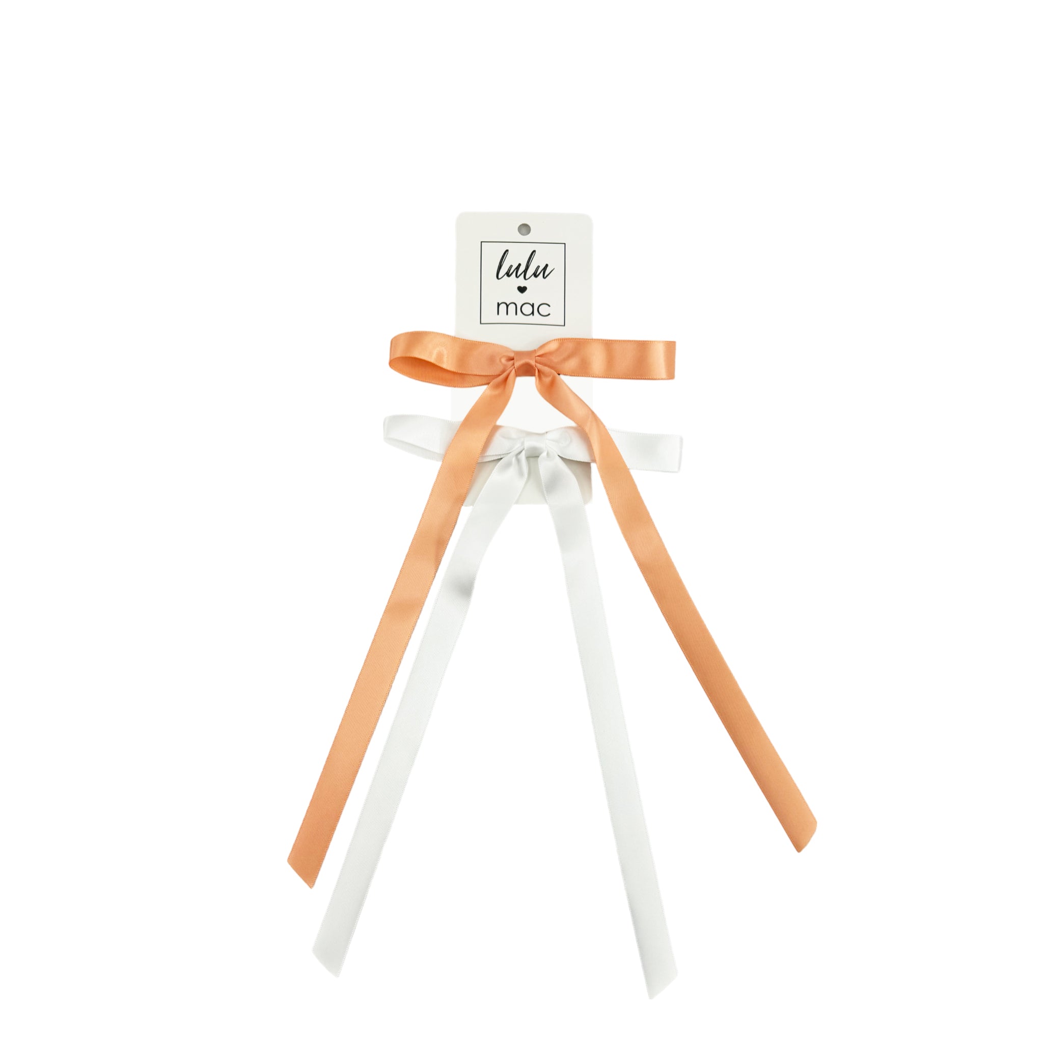 DDM-7656 Satin Mini Double Bow  Coral/White