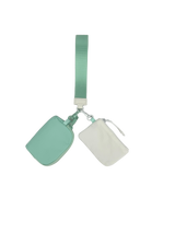 LL-4320 Wristlet Key Chain Double Pouch White Mint