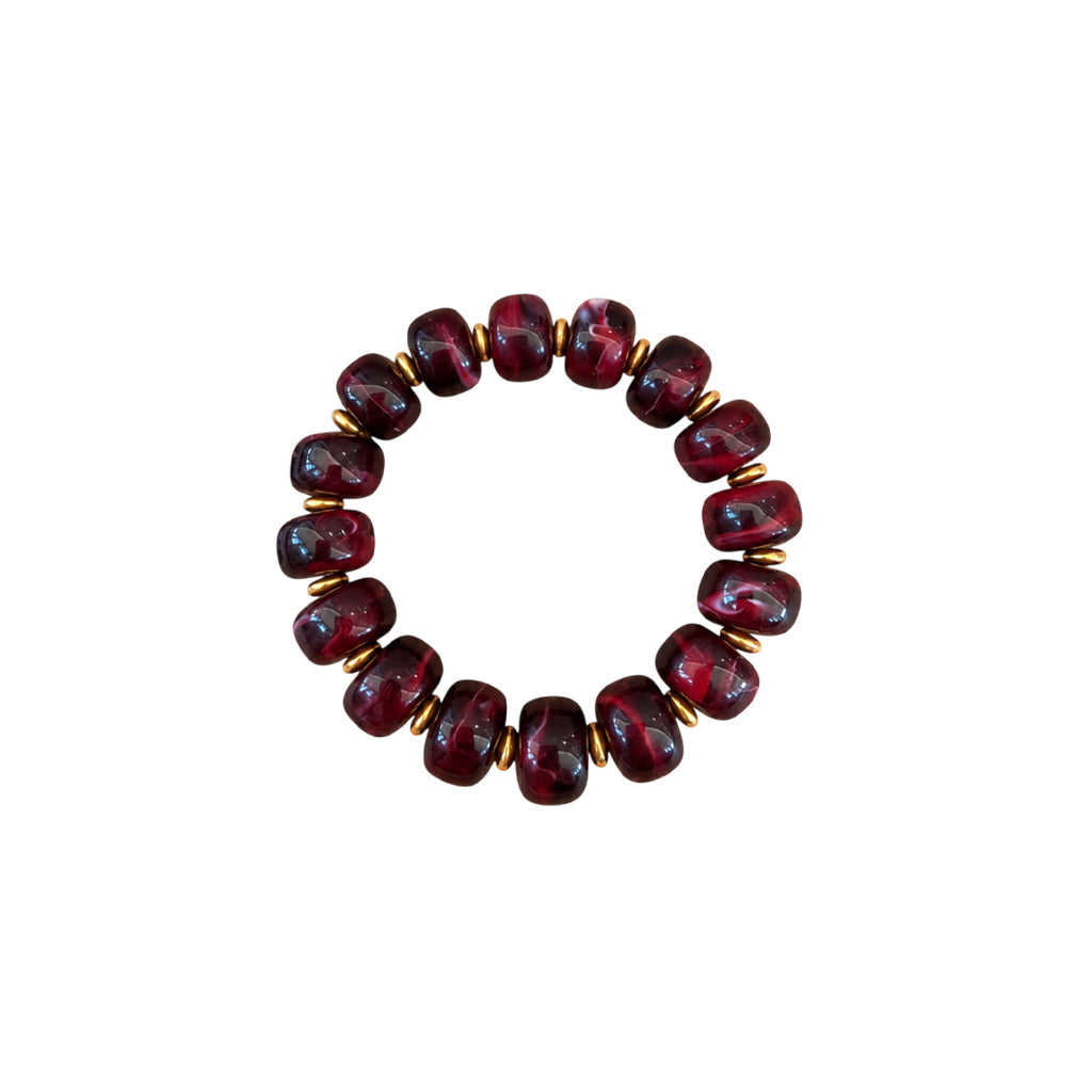 LM-BR-1006 BEADED BRACELET - MAROON