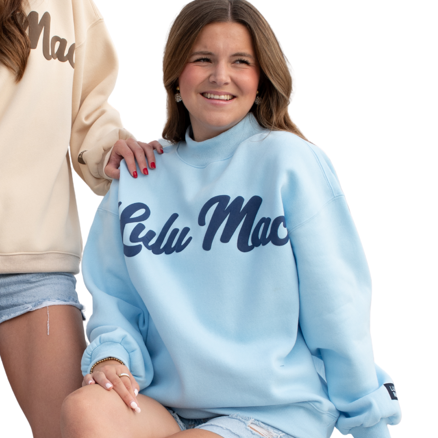 LM-SW-1020 Script Sweatshirt Light Blue/Navy