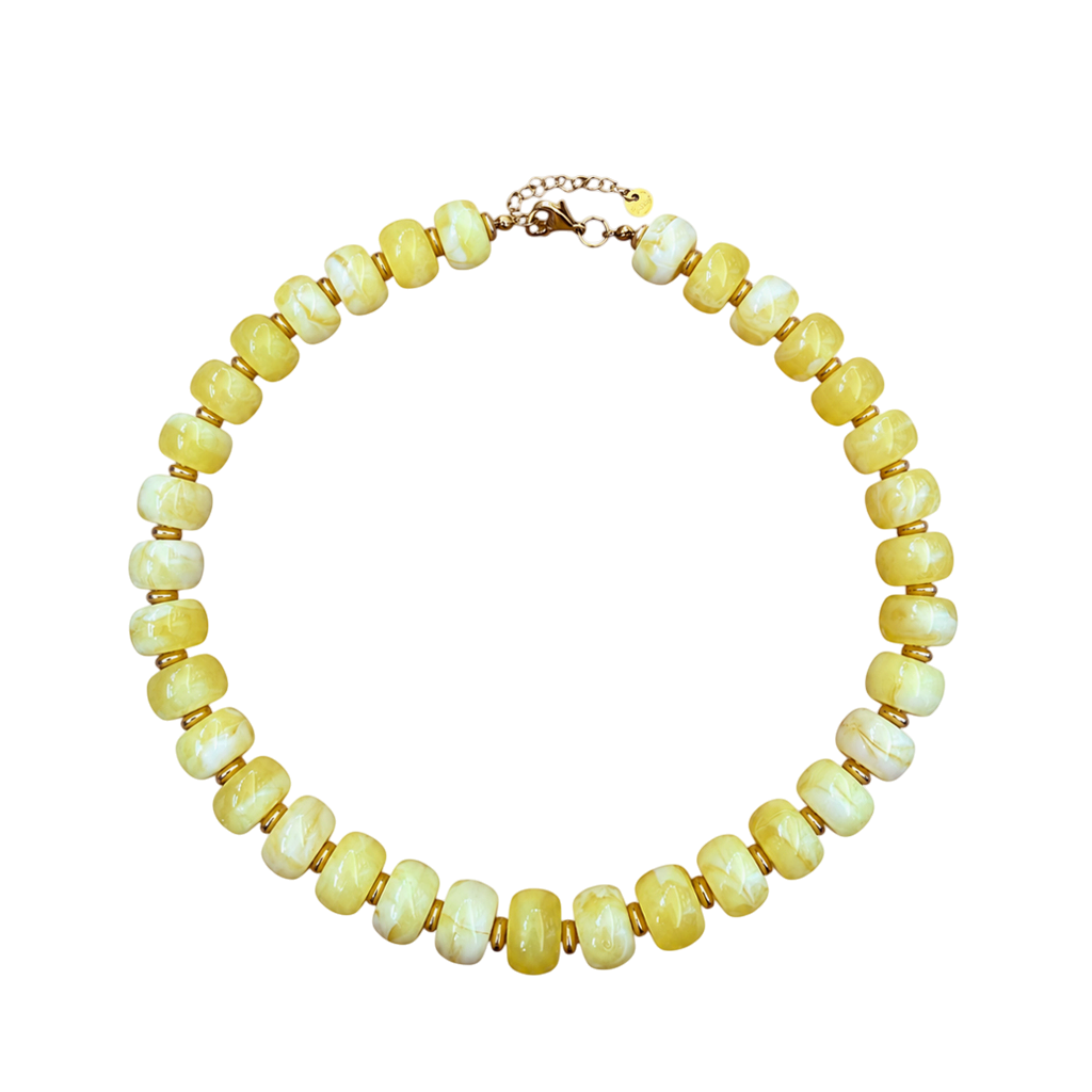 LM-NK-1006 BEADED NECKLACE - BUTTER