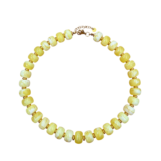 LM-NK-1006 BEADED NECKLACE - BUTTER