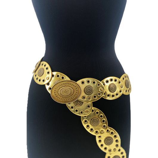 Small Oval Disc Belt-Gold