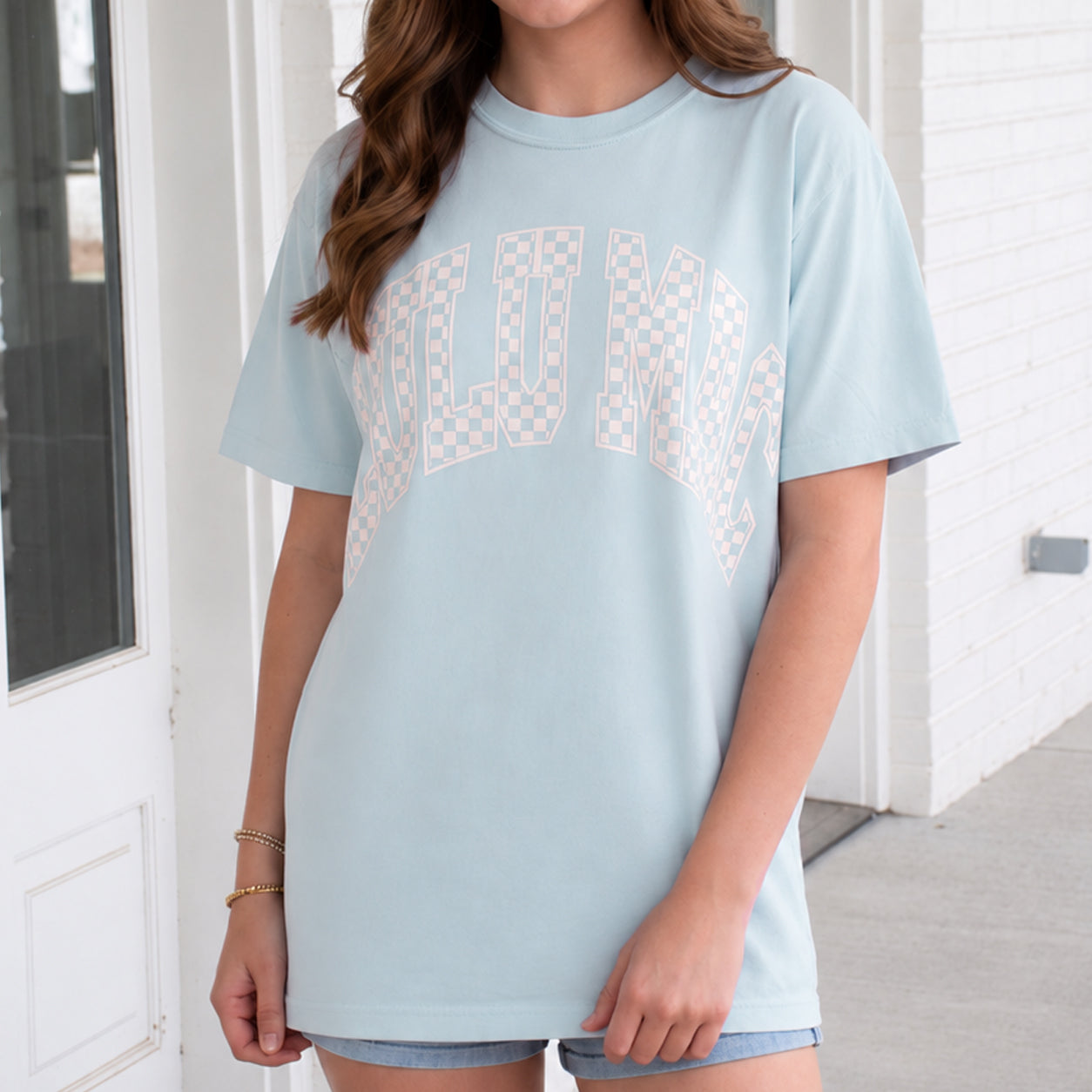 LM-CHK-1000 Checkered Adult Chambray Comfort Colors Tee