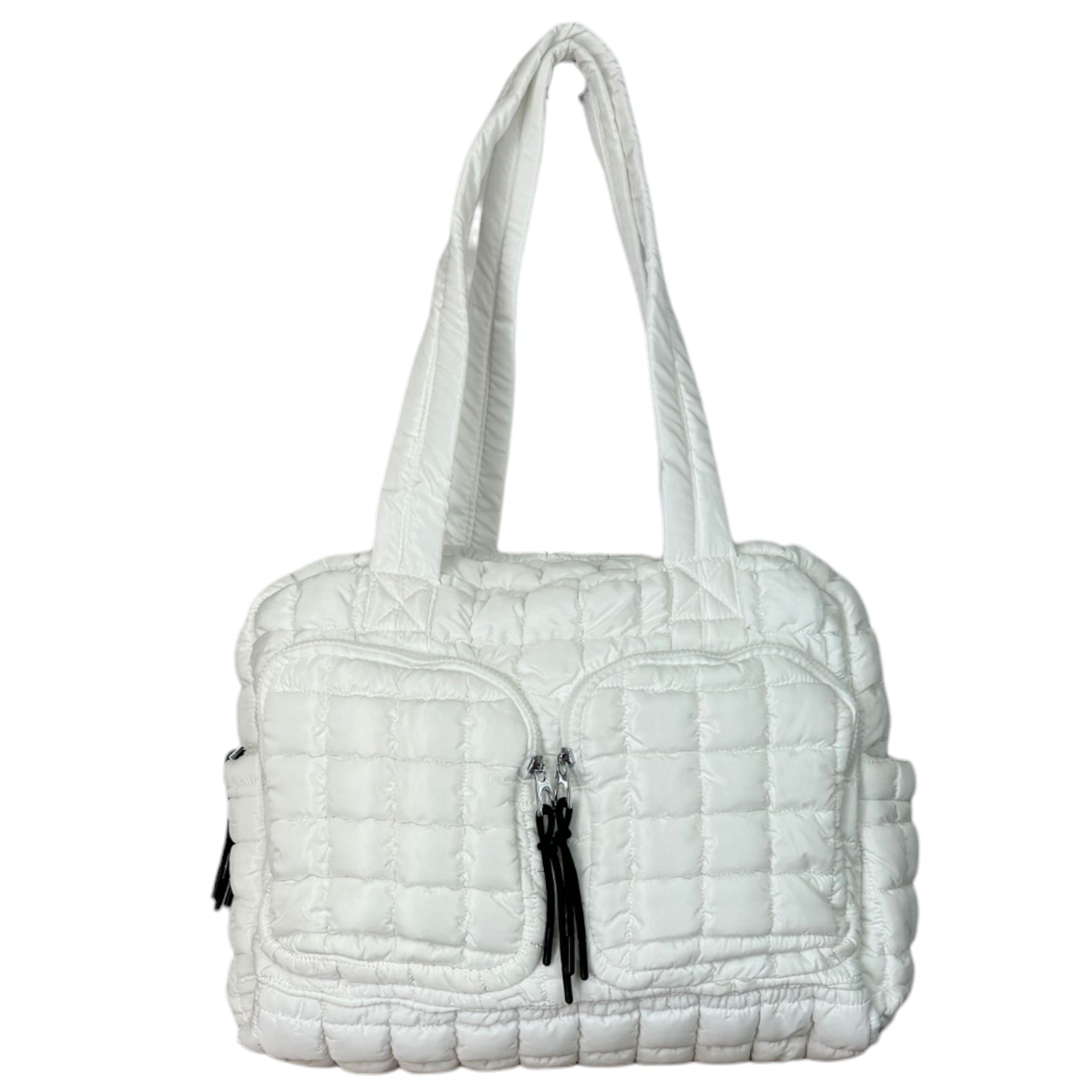 GZ-2646 Puffer Quilted Travel Bag White