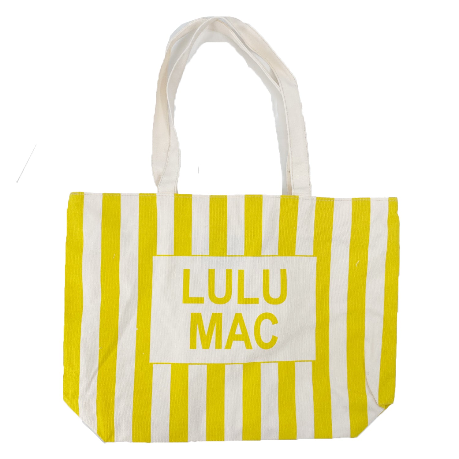 Lulu Mac Canvas Tote LM-BG-1002-Yellow/White Stripe