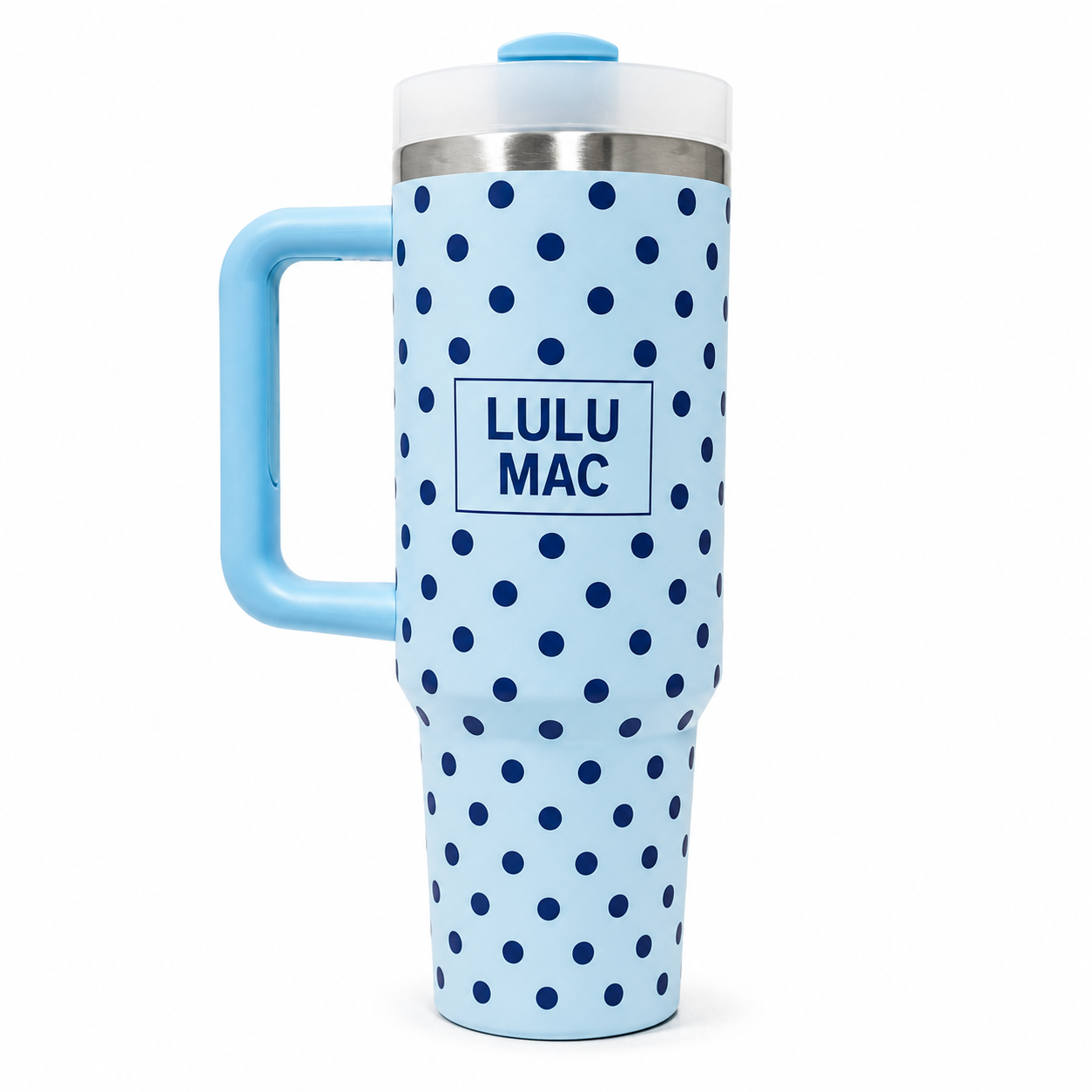 LM-DW-1000 LT BLUE/NAVY DOT TUMBLER
