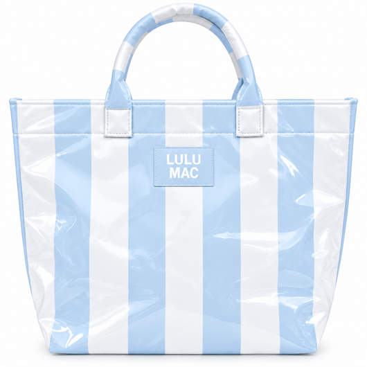 LM-BG-1003 TOTE BAG LT BLUE/WHT STRIPE