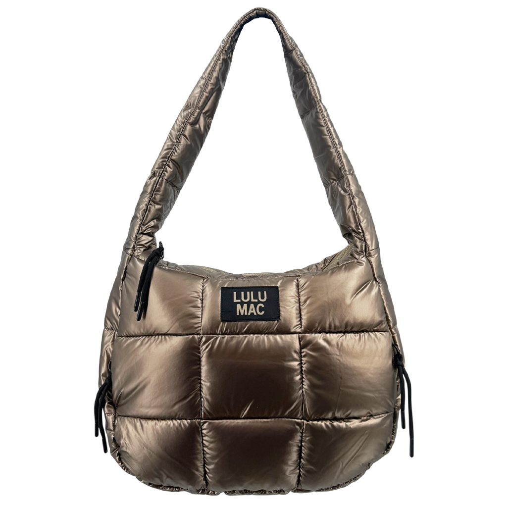 MP-8412 PUFFER METALLIC TOTE BAG - OLIVE