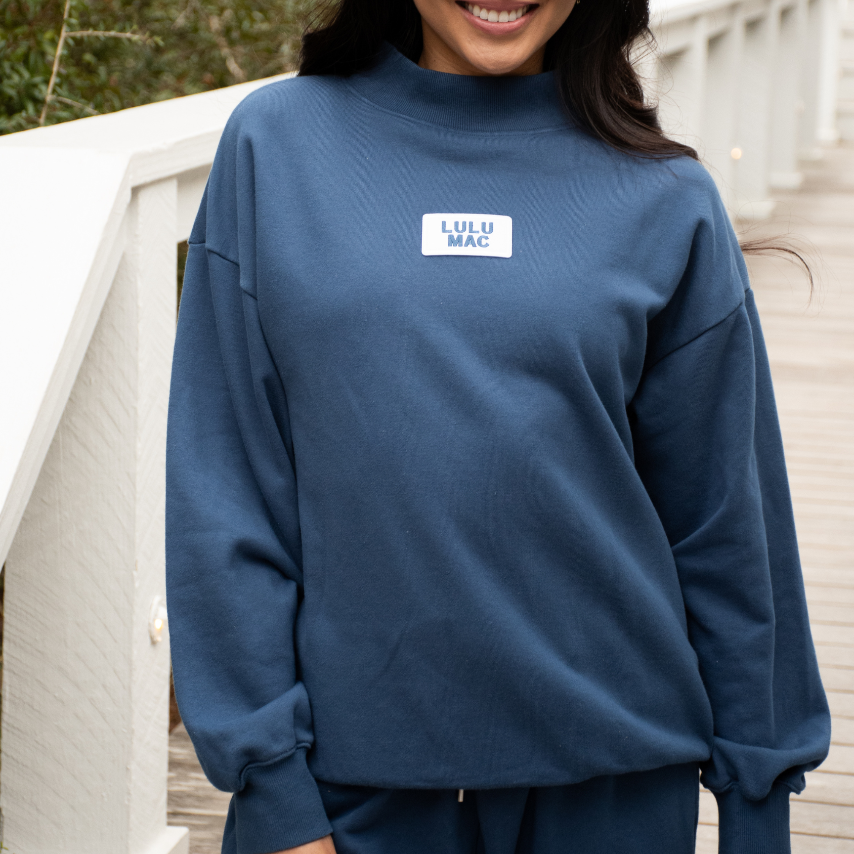 LM-TP-1001 LONGSLEEVE TERRY CLOTH TOP-NAVY