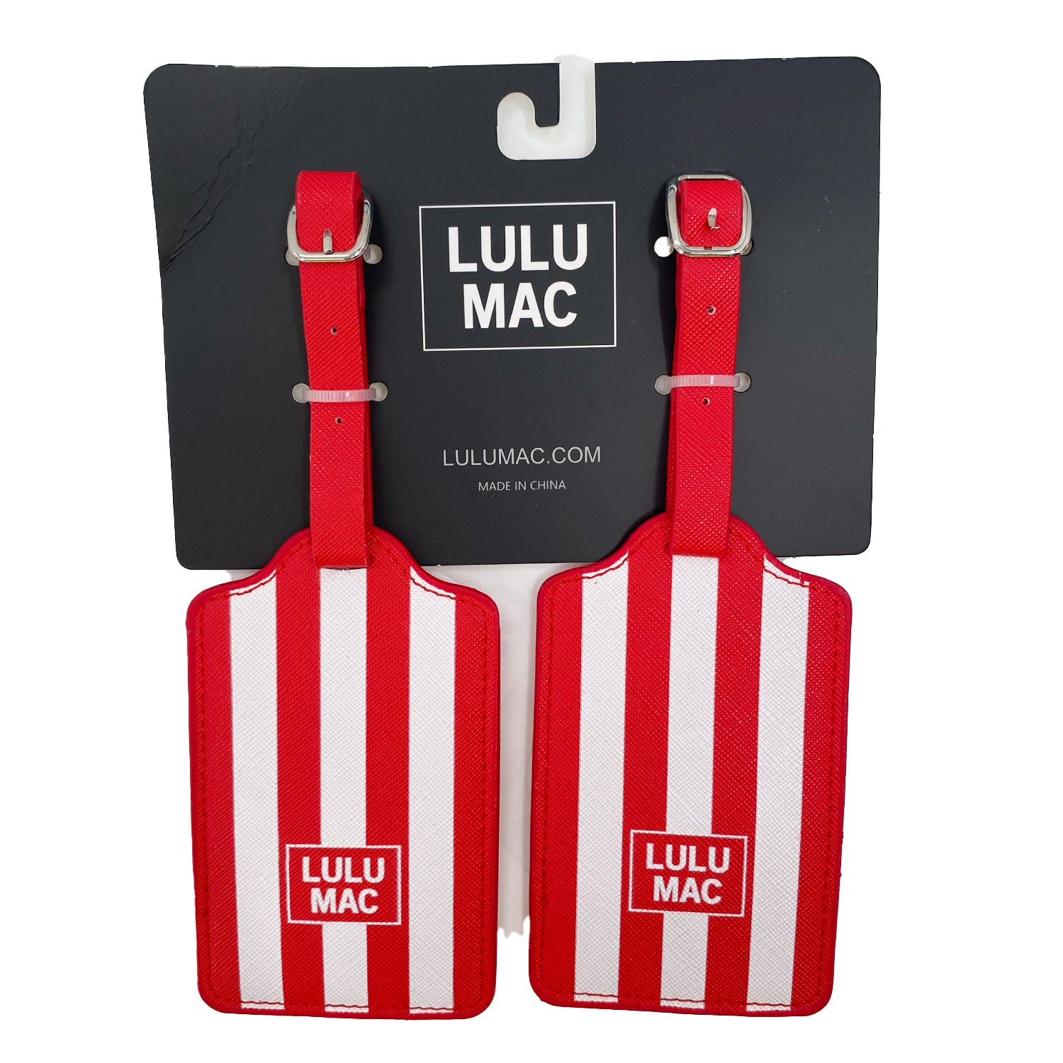 LTDS-RED/WHITE STRIPE LUGGAGE TAG