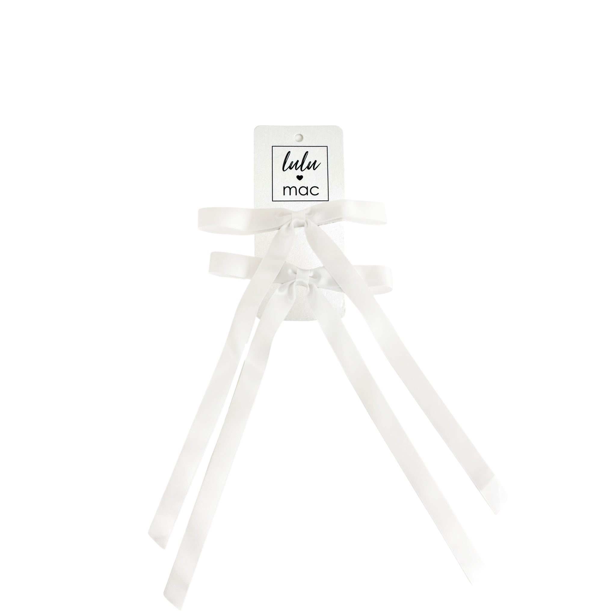 DDM-7656 Satin Mini Double Bow White/White