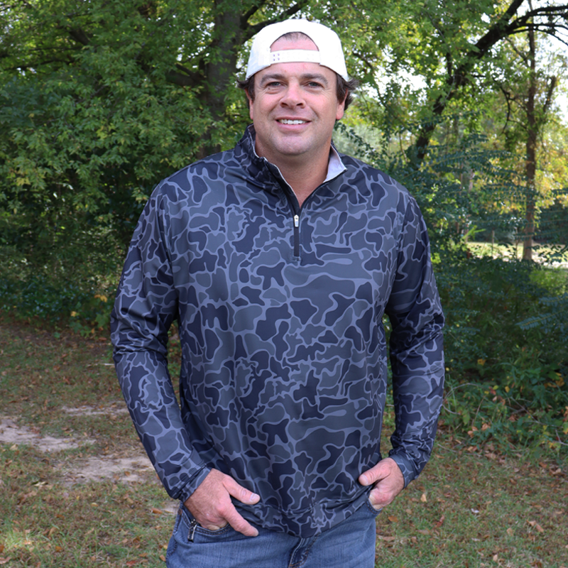 SL-SH1000 3/4 ZIP PULLOVER BLACK CAMO