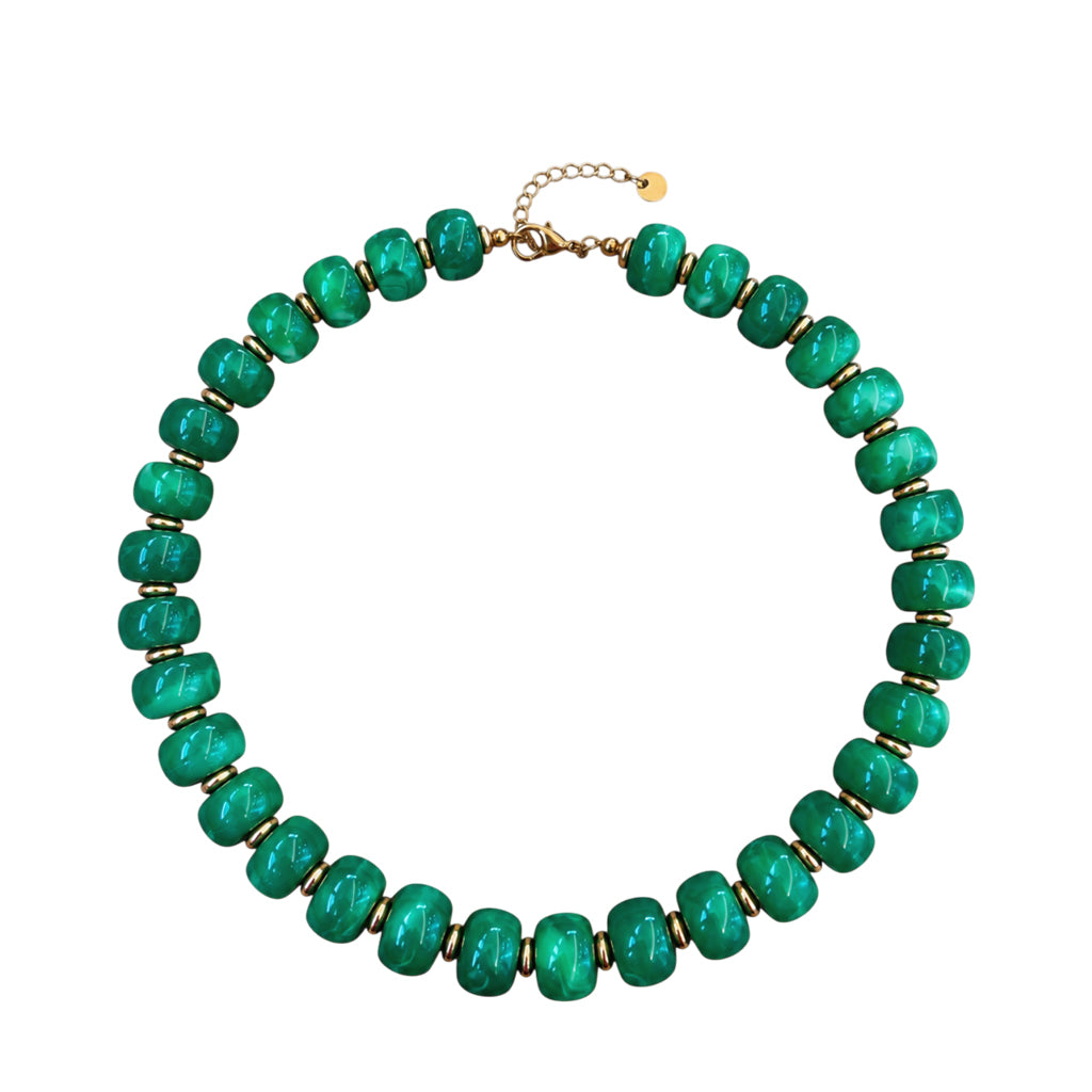 LM-NK-1006 BEADED NECKLACE - GREEN