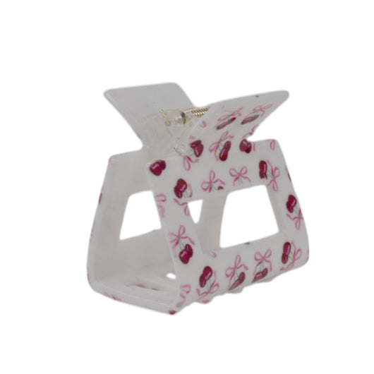 HCS-14S Small Square Hair Clip- Cherry