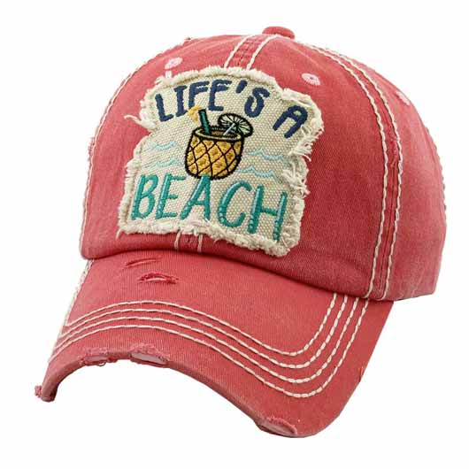 KBV-1272 Life’s A Beach-Torn Look-Hot Pink