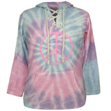 GGO-2497 Girlie Girl Originals Peace Sign Sweatshirt Hoodie Tie Dye - Unicorn Bomb