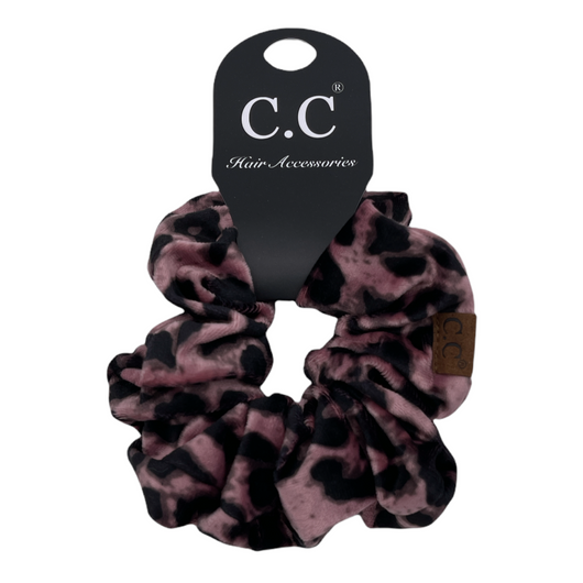 SCR-02 LEOPARD ROSE SCRUNCHIE