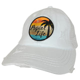 BJ-1016 Pogue Life Criss Cross Pony Cap Mesh Back - White