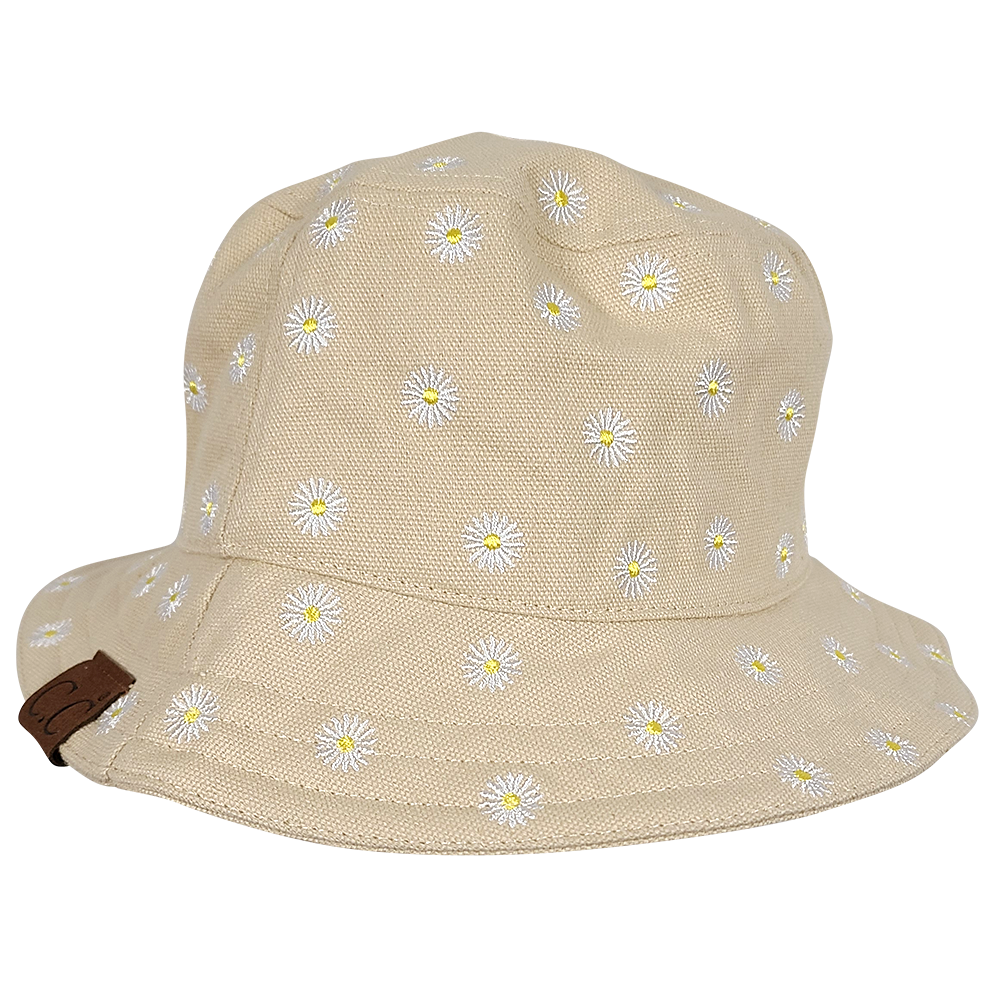 KB-005 C.C Daisy Rain Bucket Hat Beige