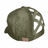 BT-937 Corduroy Criss Cross Cap Olive