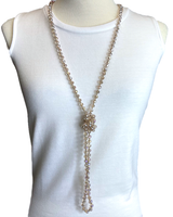 NK-2244 IRI CLEAR GOLD 60 hand knotted glass bead necklace