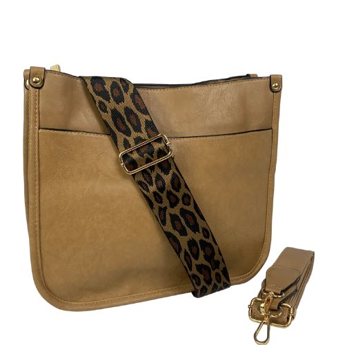PS-7181 Crossbody Leopard Strap Purse-Camel