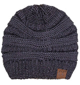 Hat-20A Beanie Metallic Dark Melange Grey