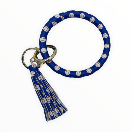 KC-8845 Baseball Blue Wristlet Key Chain