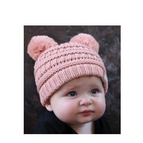 Baby-23 Double Pom Beanie Indi Pink