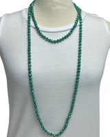 NK-2244 WESTERN TURQ 60 hand knotted glass bead necklace