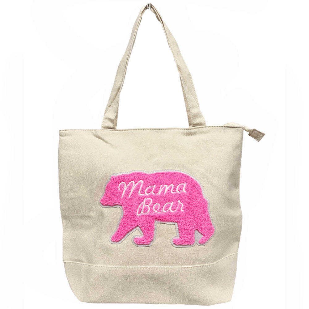CH-MAMA BEAR-IVORY TOTE