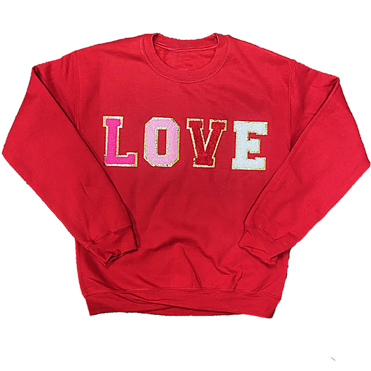 SW-6723 LOVE-Red Sweatshirt