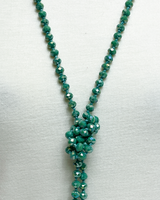 NK-2244 WESTERN TURQ 60 hand knotted glass bead necklace