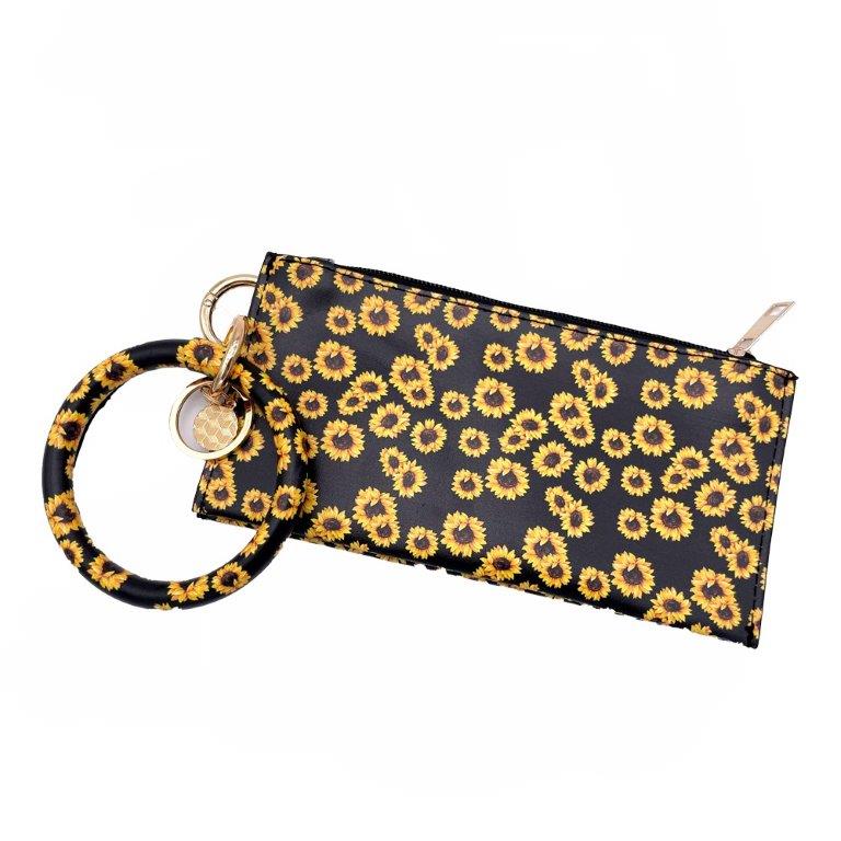 CL-8848 Wristlet Clutch Sunflower Black