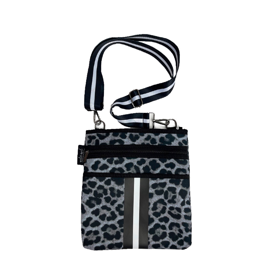 NP-3500 LEOPARD BLK NEOPRENE CROSSBODY BAG