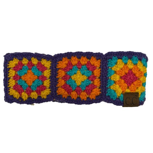 HW-7393 C.C Hand Crocheted Headwrap-Purple