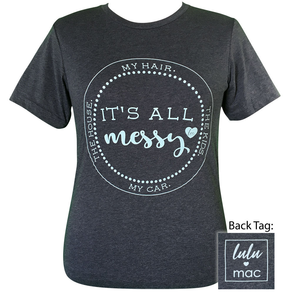 lulu mac-It's All Messy-Heather Navy SS-LM36