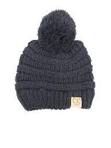 YJ-847 POM Dark Melange Kid Beanie